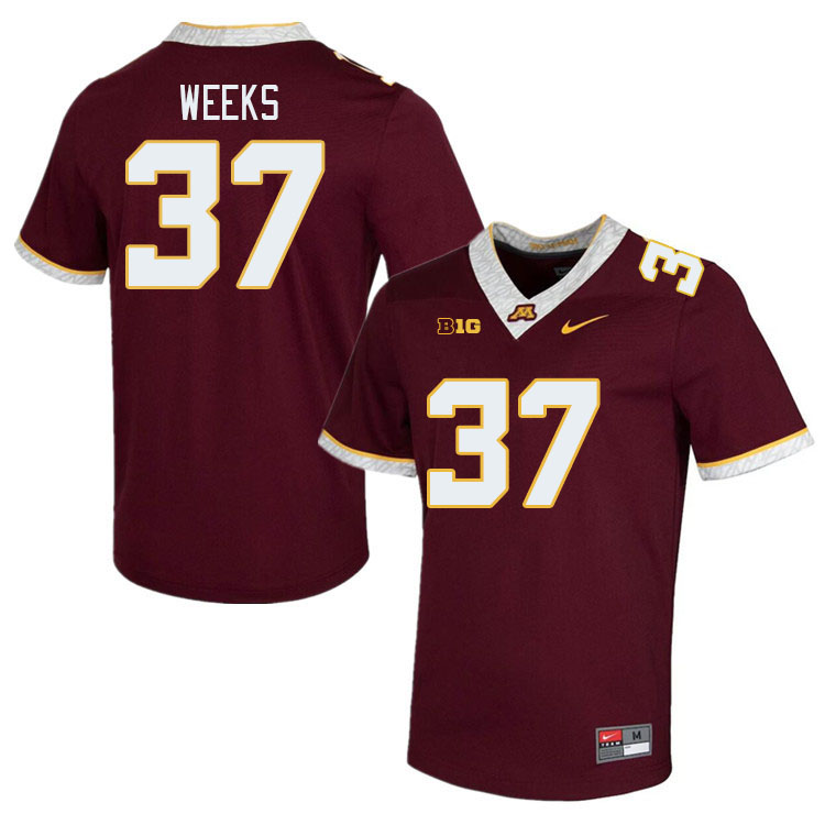 Men #37 Brady Weeks Minnesota Golden Gophers College Football Jerseys Stitched-Maroon - Click Image to Close